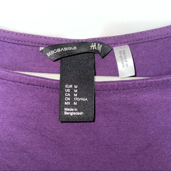 H&M Purple Long-Sleeved Mod Shift Dress - size M - Picture 3 of 4